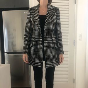 Classy Karen Millen Wool coat with leather detail